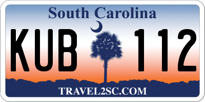 SC license plate KUB112