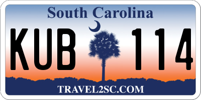 SC license plate KUB114