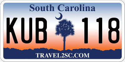 SC license plate KUB118