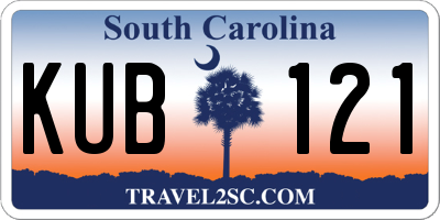 SC license plate KUB121