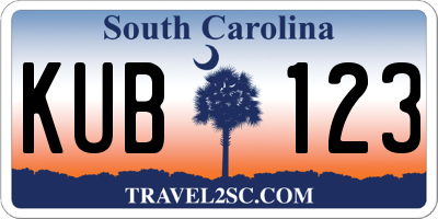 SC license plate KUB123