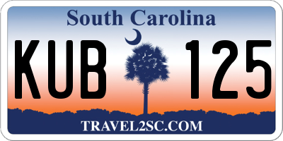 SC license plate KUB125