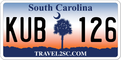 SC license plate KUB126