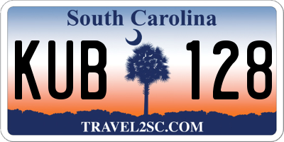 SC license plate KUB128