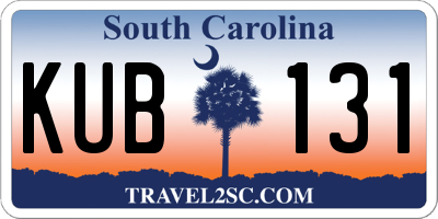SC license plate KUB131