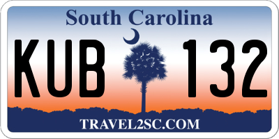 SC license plate KUB132