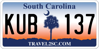 SC license plate KUB137