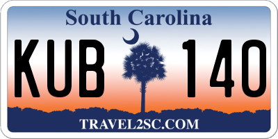 SC license plate KUB140