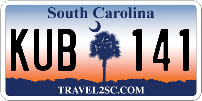 SC license plate KUB141