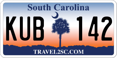 SC license plate KUB142