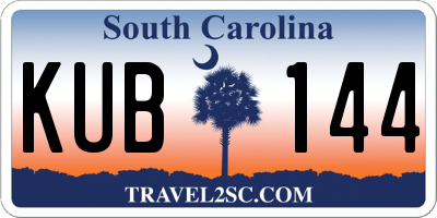 SC license plate KUB144