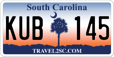 SC license plate KUB145