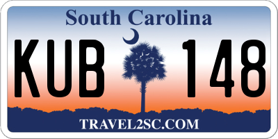 SC license plate KUB148