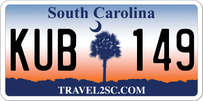 SC license plate KUB149