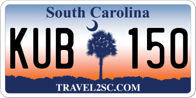 SC license plate KUB150