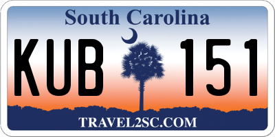 SC license plate KUB151