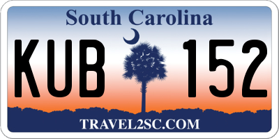 SC license plate KUB152