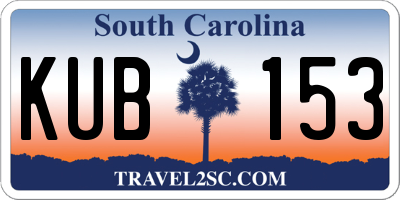 SC license plate KUB153