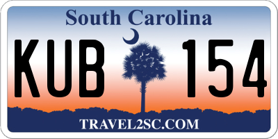 SC license plate KUB154