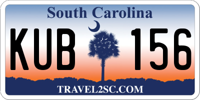 SC license plate KUB156