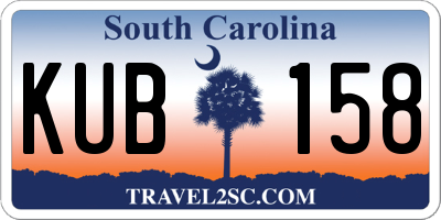 SC license plate KUB158