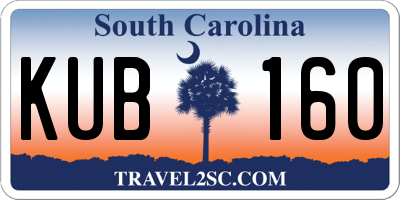 SC license plate KUB160
