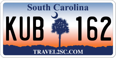SC license plate KUB162