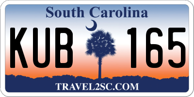SC license plate KUB165
