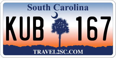 SC license plate KUB167