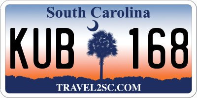 SC license plate KUB168