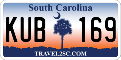 SC license plate KUB169
