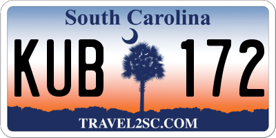 SC license plate KUB172