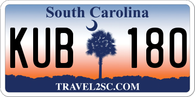 SC license plate KUB180