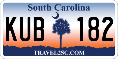 SC license plate KUB182