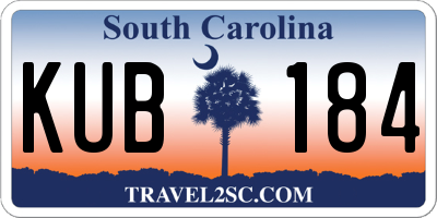 SC license plate KUB184