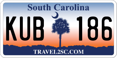 SC license plate KUB186