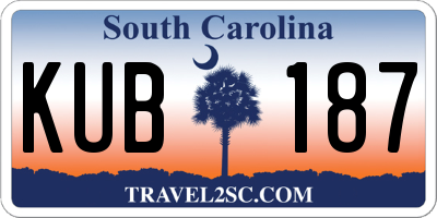 SC license plate KUB187