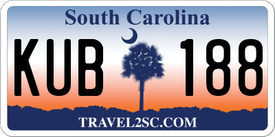 SC license plate KUB188