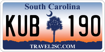 SC license plate KUB190