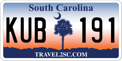 SC license plate KUB191
