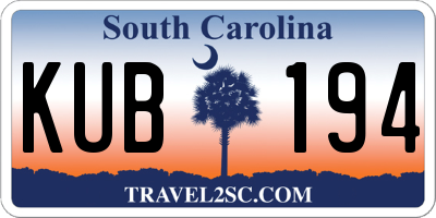 SC license plate KUB194