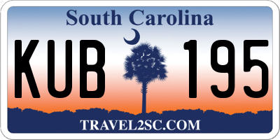 SC license plate KUB195