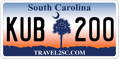 SC license plate KUB200