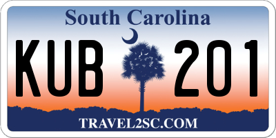 SC license plate KUB201