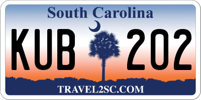SC license plate KUB202