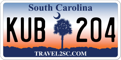 SC license plate KUB204