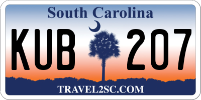 SC license plate KUB207