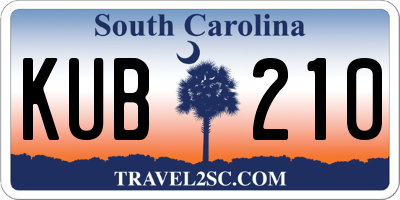 SC license plate KUB210