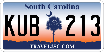 SC license plate KUB213