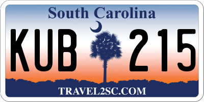 SC license plate KUB215
